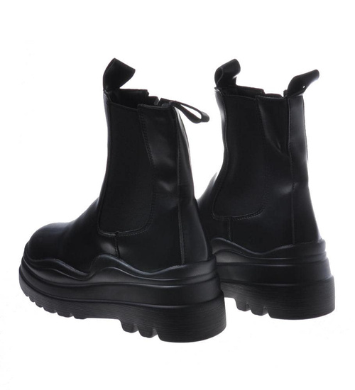 Botki damskie buty na jesień Czarne /G8-2 9620 S987/