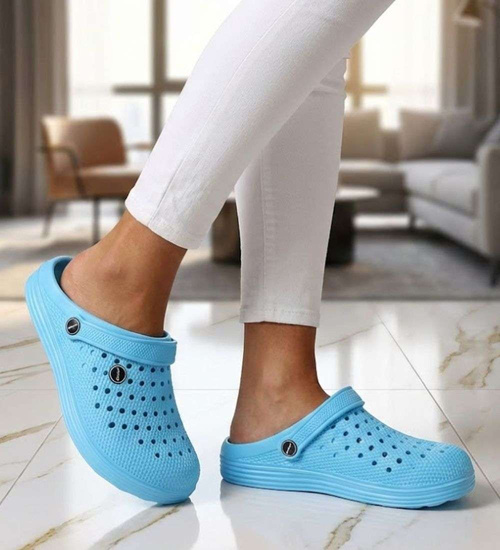 Niebieskie klapki damskie na plażę /H2 18646 S185/