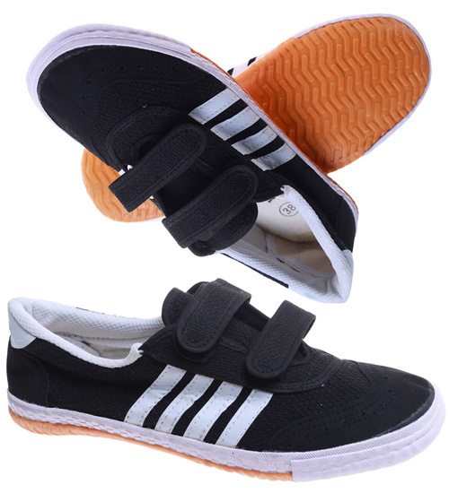 Chłopięce czarne trampki halówki na rzep /E3-1 17642 T137/