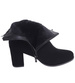 Zimowe czarne botki damskie na obcasie /G12-1 18545 W4/