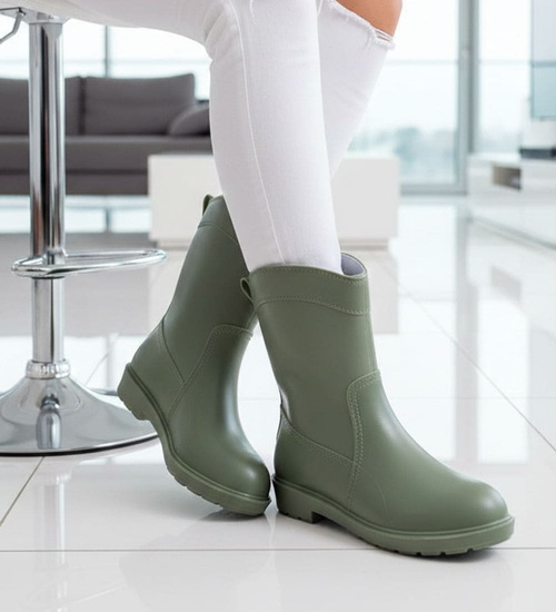 Zielone kalosze gumiaki damskie /D1-1 12743 T356/