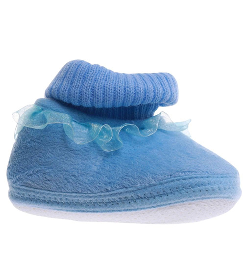 Niebieskie pluszowe kapcie dla niemowląt /H2 17569 MX2-5/