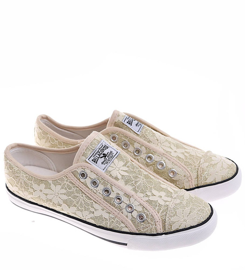 Wsuwane złote trampki damskie /E3-1 16495 G8-6/