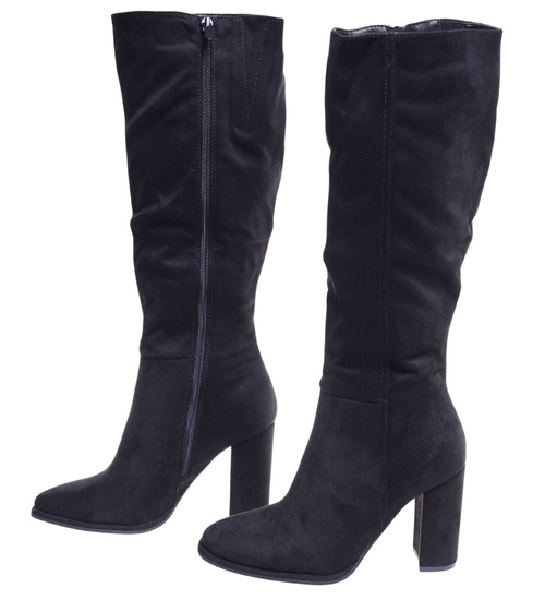 Klasyczne czarne kozaki do kolan /F4-1 18330 T600/