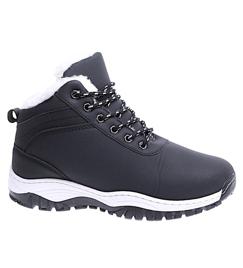 Ocieplane czarne trapery damskie /F5-3 15332 T653/