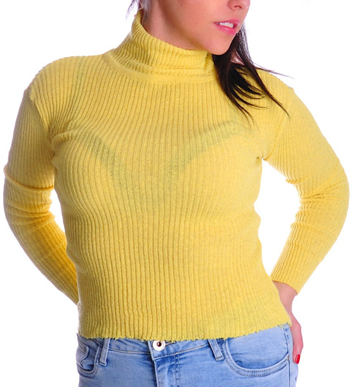 Żółty golf damski /G8-1 UB313 T076/