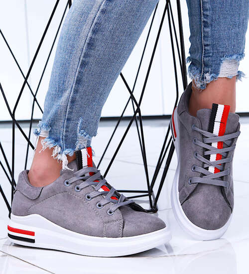 Szare sportowe buty damskie /B5-3 15760 T396/