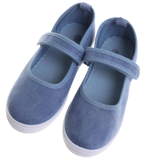 Wsuwane niebieskie dziewczęce tenisówki balerinki czeszki z paseczkiem /G8-1 17788 T124/