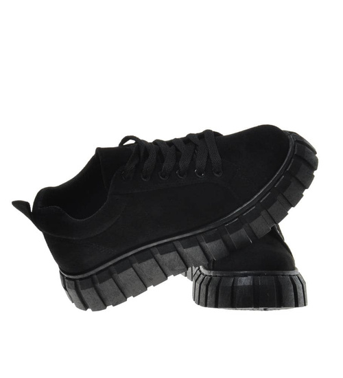 Czarne trampki creepersy na platformie /D7-3 15555 S230/