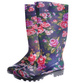 Wysokie damskie kalosze w kolorowe kwiaty /G7-1 12414 S245/