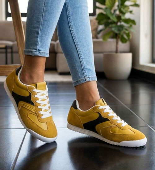 Żółte buty sportowe damskie /D8-2 18761 W233/