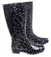 Kalosze damskie z wysoką cholewką Czarne /G6-1 18368 T346/