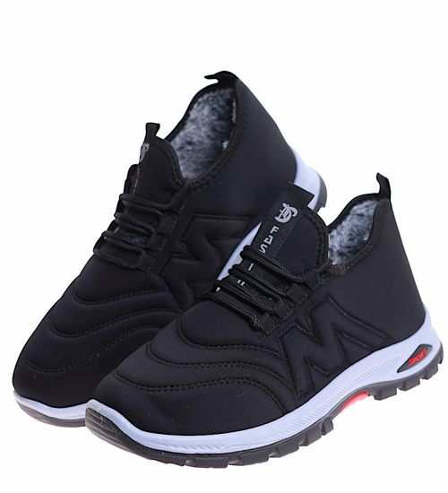 Czarne ocieplane buty sportowe męskie /J3-3 16928 T355/