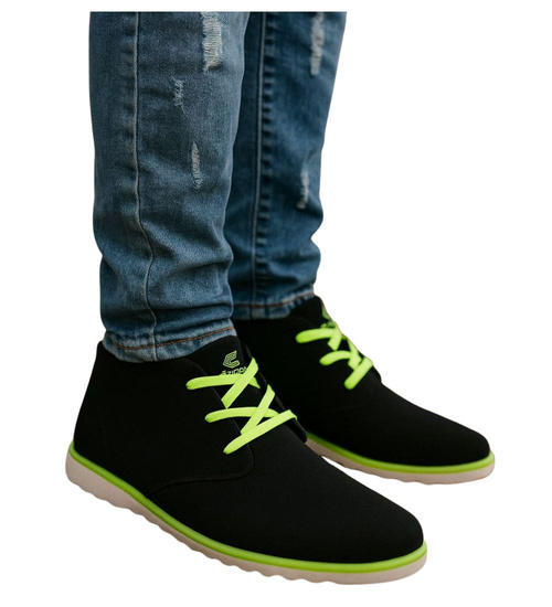 Wysokie jesienne trampki męskie Czarne /E9-2 18053 T230/