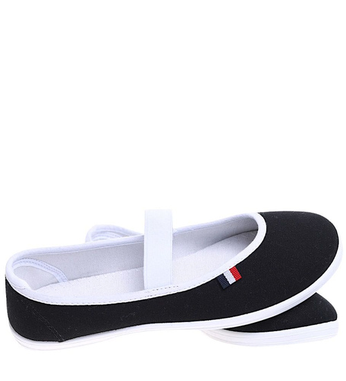 Czarne wsuwane balerinki tenisówki czeszki /G1-1 16024 T295/