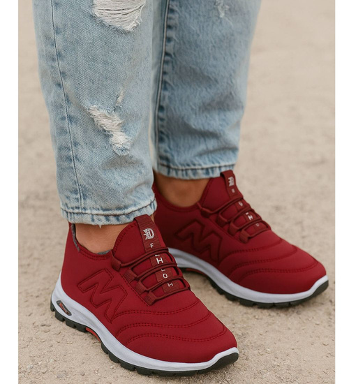 Ocieplane buty chłopięce sportowe Bordowe /B5-3 18160 T336/