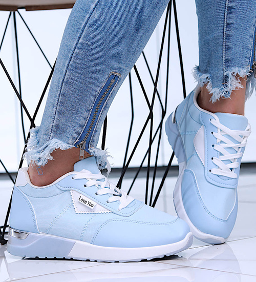 Klasyczne niebieskie buty sportowe damskie /A6-3 16062 G283/