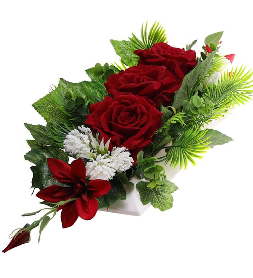 Kompozycja kwiatowa- czerwone róże w donicy 60 cm /Komp116  P325/