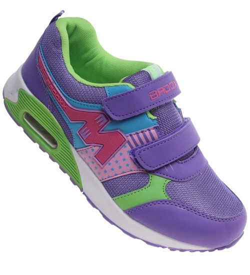 Fioletowe sportowe buty dziewczęce na rzepy /F5-3 18130 T292/