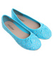 Baleriny damskie Niebieskie koronkowe /E8-3 8741 T087/
