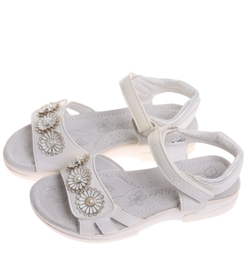 Białe dziewczęce sandały /F7-1 17896 T290/