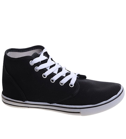 Wysokie trampki damskie Czarne /A5-3 13874 S097/