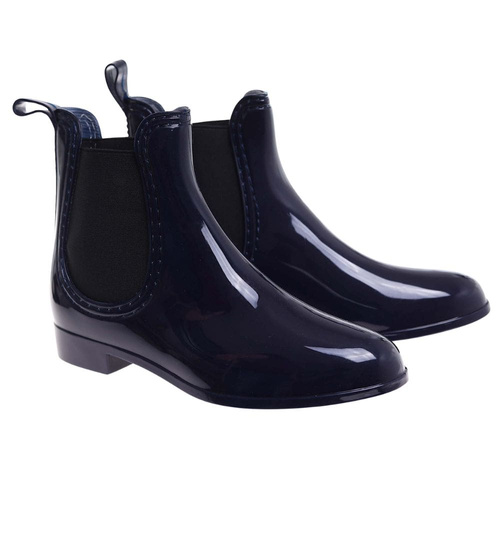 Kalosze damskie granatowe gumiaki sztyblety /D2-1 18041 T201