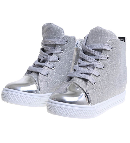 Dziewczęce trampki na niskim obcasie /A3-2 4292 S170/