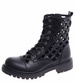 Czarne ażurowe botki trapery /B2-1 16714 G381/