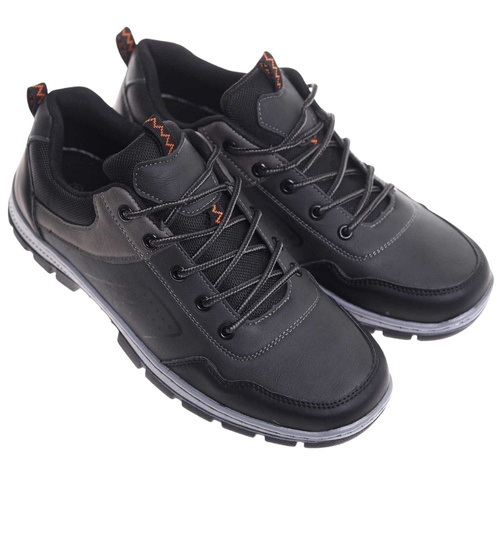 Buty trekkingowe Szare wiązane /A1-3 18016 T484/