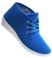 Sznurowane niebieskie trampki na niskim koturnie /C2-3 11145 S193/