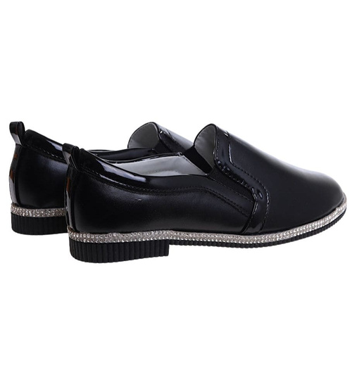 Czarne półbuty dziewczęce /A4-2 11278 S192/