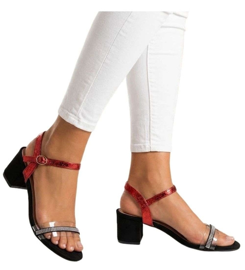 Letnie damskie sandały na niskim obcasie /B2-2 14233 S195/