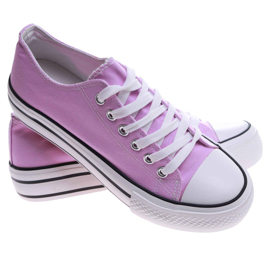 Fioletowe trampki damskie na platformie /A10-3 17464 G230/
