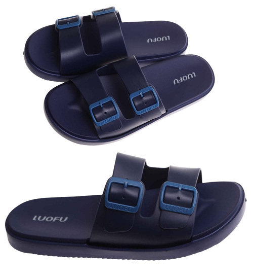 Klapki męskie granatowe wodoodporne na plażę /E7-1 17857  T008/