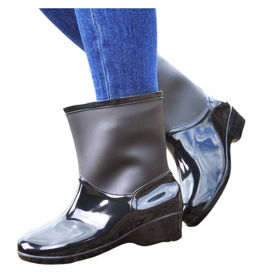 Damskie czarne kalosze gumiaki gumowce /G6-1 12741 T292/