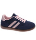 Granatowe sznurowane sneakersy damskie /G12-3 18714 T446/