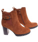 Botki damskie na obcasie Karmelowe /G3-3 18265 W327/