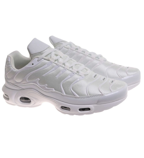 Białe sznurowane męskie buty sportowe /B4-3 17967 W388/