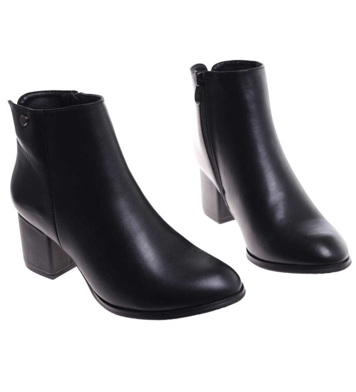 Klasyczne czarne botki na niskim obcasie /G3-2 +H2 18189 T399/