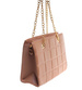 Beżowa torebka kuferek z łańcuszkiem i paskiem /H2 K46 TB676 G195/