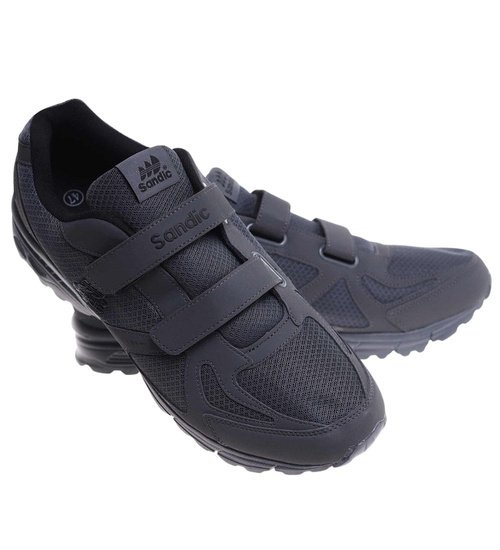 Szare męskie buty sportowe na rzepy Sandic Duże rozmiary /G5-1 18117 T678/