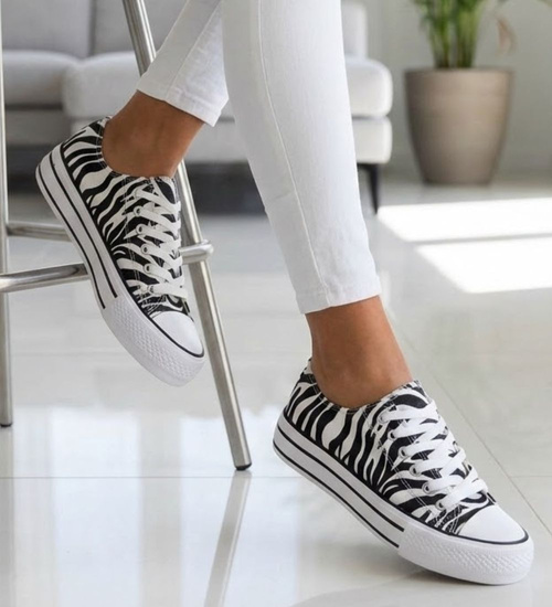 Trampki damskie na platformie Zebra /A8-3 17465 G230/