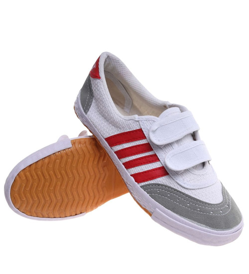 Białe trampki halówki na rzepy /D8-1+H2 18083 T186/