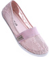 Przewiewne damskie tenisówki slip on z koronki Różowe /G9-2 14550 S154/