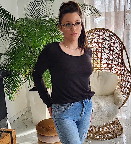 Czarna bluzka z koronką  H-2 K52 UB231