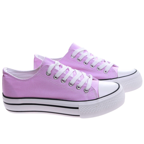 Fioletowe trampki damskie na platformie /A10-3 17464 G230/