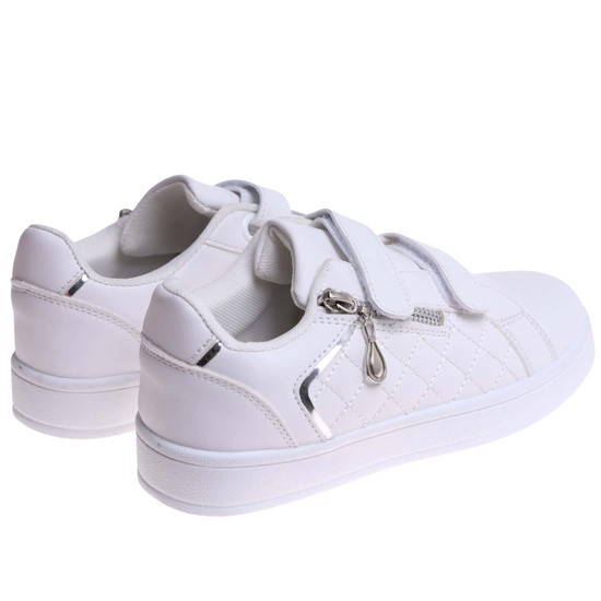 Białe trampki dziewczęce na rzepy /E3-2 17306 T282/