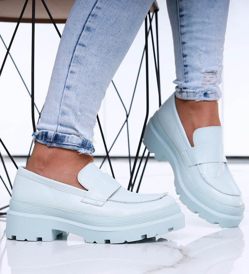 Błękitne półbuty na platformie ost526