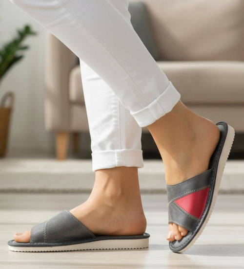 Szare klapki domowe /A4-1 10928 S195/